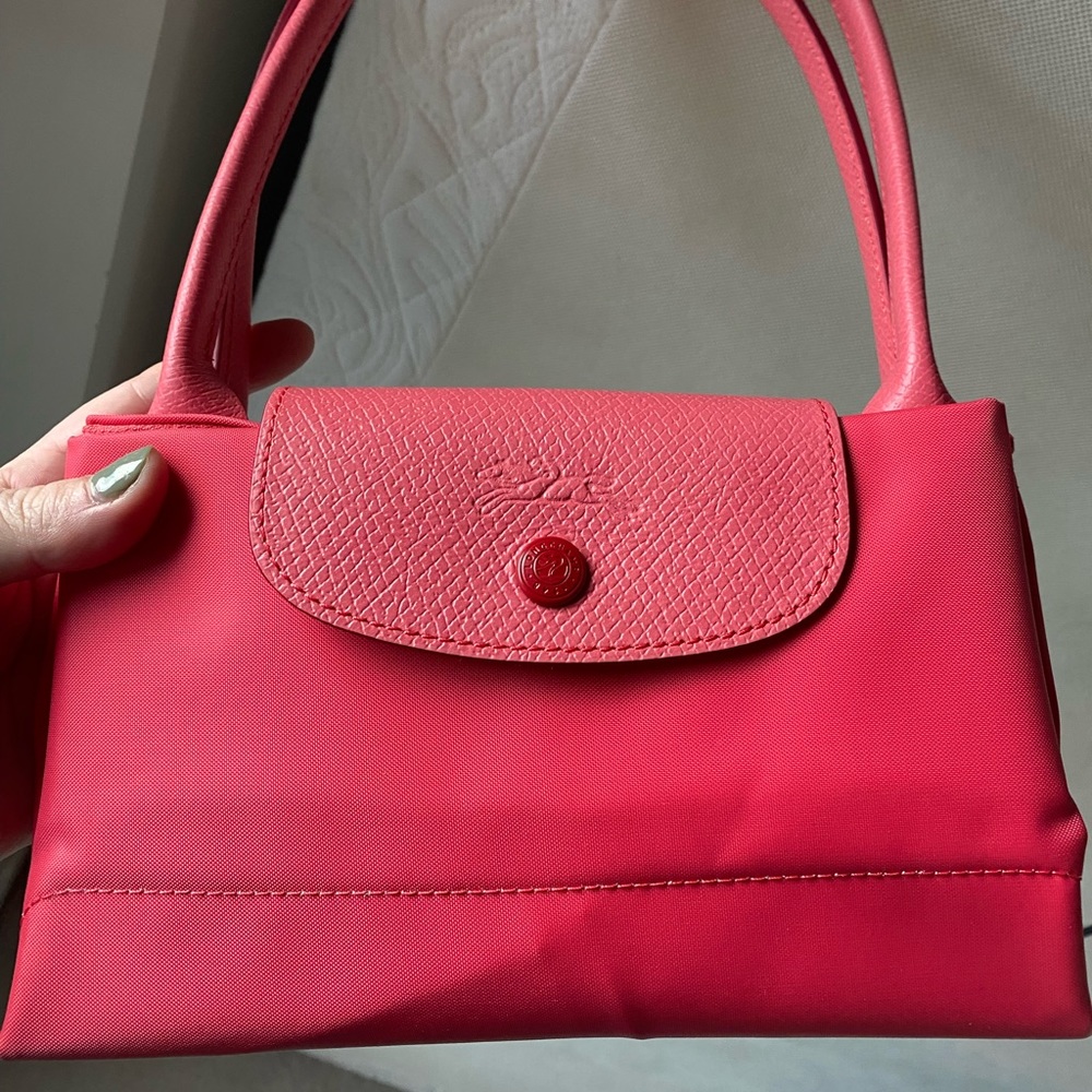 LONGCHAMP Le Pliage Neo Bag PINK CLASSIC TOTE with zip New condition - Picture 7 of 12